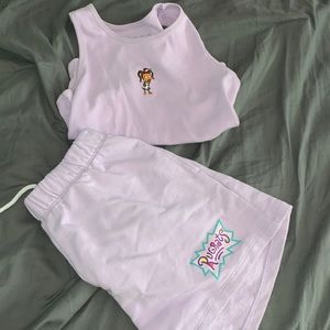 Rugrats matching sweat shorts and ribbed tank